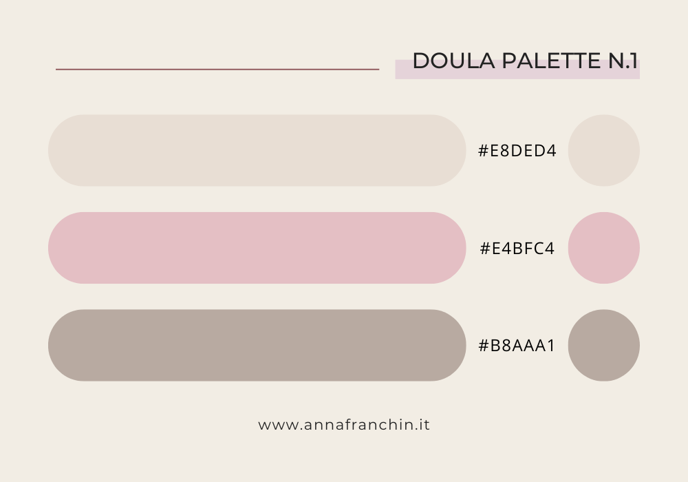 Palette colori sito web doula