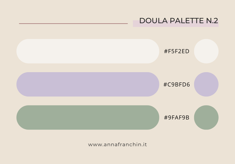 Palette colori sito web doula