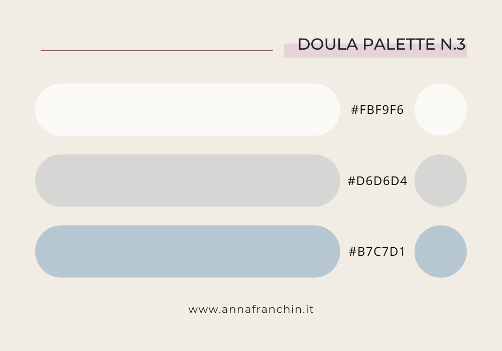 Palette colori sito web doula