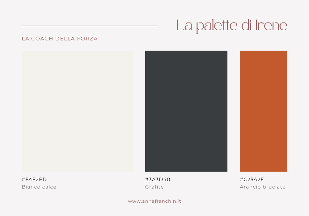 Palette colori sito web coach sportiva